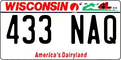 WI license plate 433NAQ