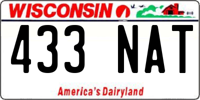 WI license plate 433NAT