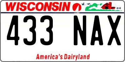 WI license plate 433NAX