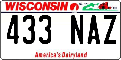WI license plate 433NAZ