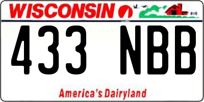 WI license plate 433NBB