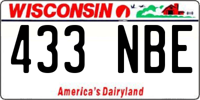 WI license plate 433NBE