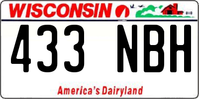 WI license plate 433NBH