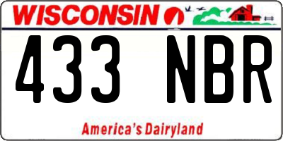 WI license plate 433NBR