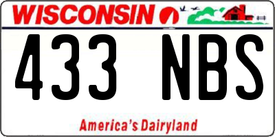 WI license plate 433NBS