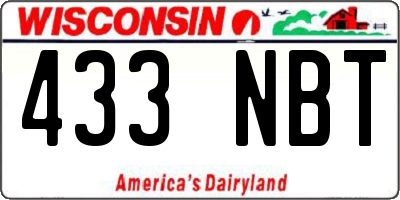 WI license plate 433NBT