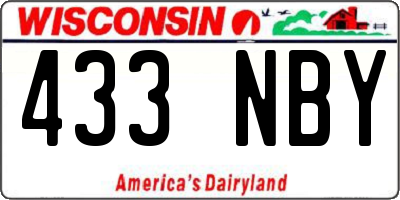 WI license plate 433NBY