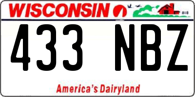 WI license plate 433NBZ