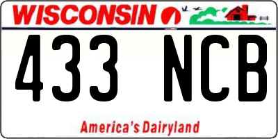 WI license plate 433NCB