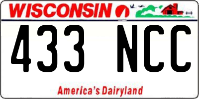 WI license plate 433NCC