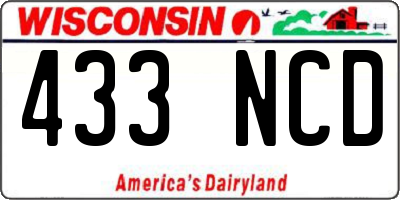 WI license plate 433NCD