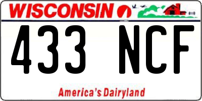 WI license plate 433NCF