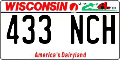 WI license plate 433NCH