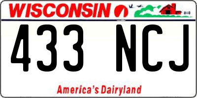 WI license plate 433NCJ