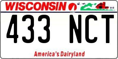 WI license plate 433NCT