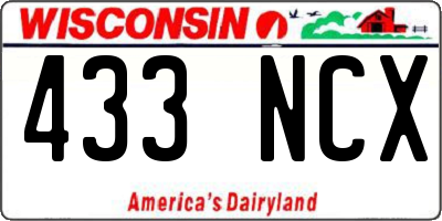 WI license plate 433NCX