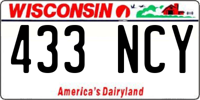WI license plate 433NCY