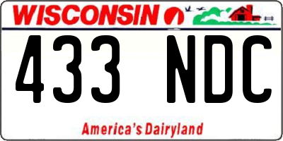WI license plate 433NDC