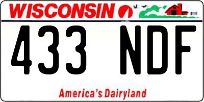 WI license plate 433NDF