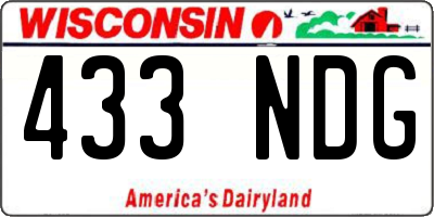 WI license plate 433NDG