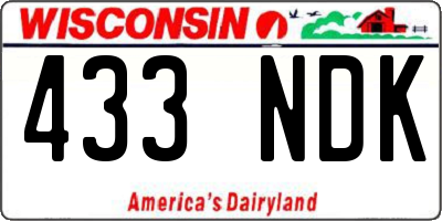 WI license plate 433NDK