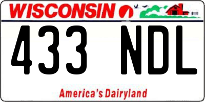 WI license plate 433NDL