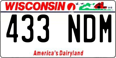 WI license plate 433NDM