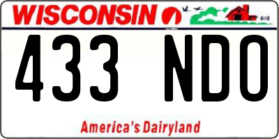 WI license plate 433NDO