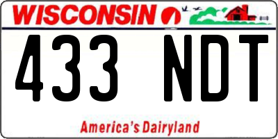 WI license plate 433NDT
