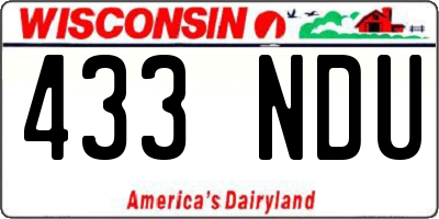 WI license plate 433NDU