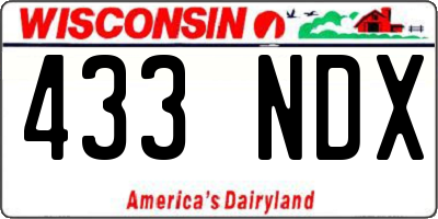WI license plate 433NDX