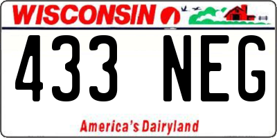 WI license plate 433NEG