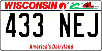 WI license plate 433NEJ