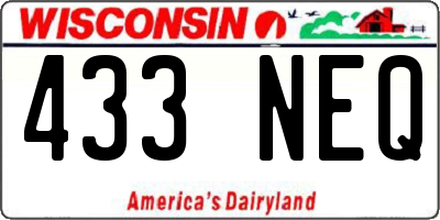 WI license plate 433NEQ