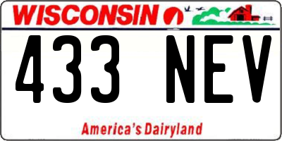 WI license plate 433NEV
