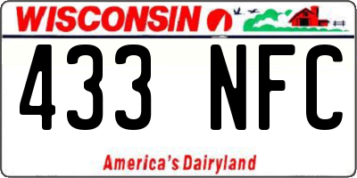WI license plate 433NFC
