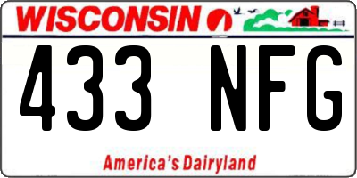 WI license plate 433NFG