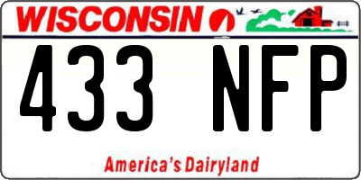 WI license plate 433NFP