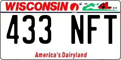 WI license plate 433NFT