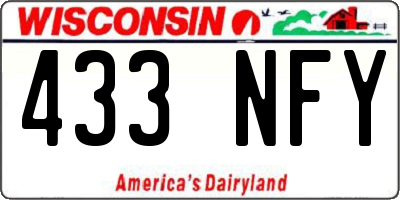 WI license plate 433NFY