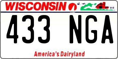 WI license plate 433NGA