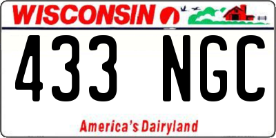 WI license plate 433NGC