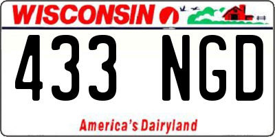WI license plate 433NGD