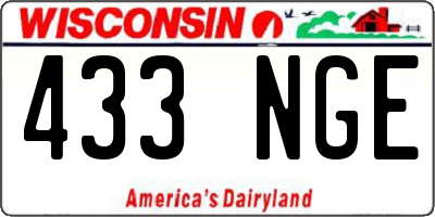WI license plate 433NGE