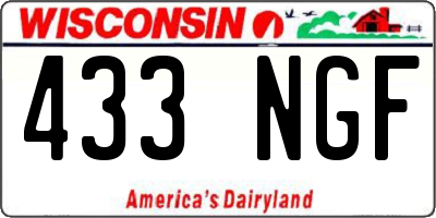 WI license plate 433NGF