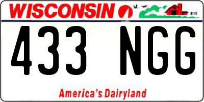 WI license plate 433NGG
