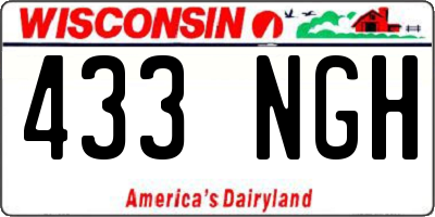 WI license plate 433NGH