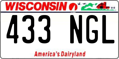 WI license plate 433NGL