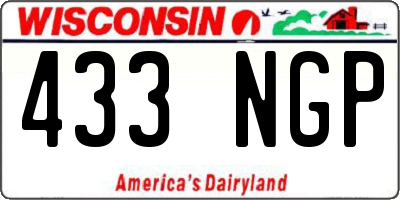 WI license plate 433NGP