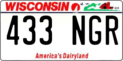 WI license plate 433NGR